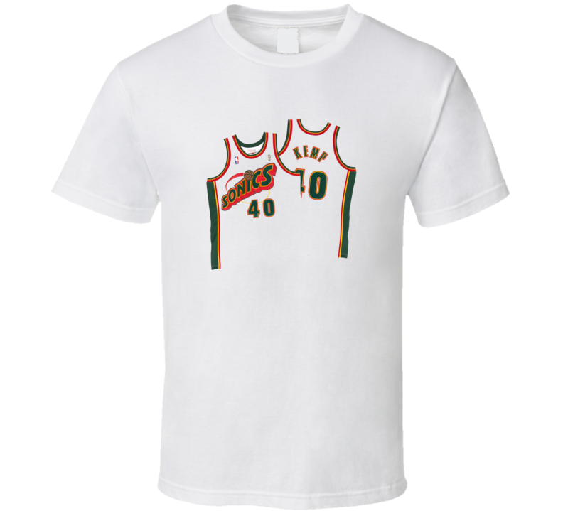 Shawn Kemp Retro front and back Jersey T Shirt