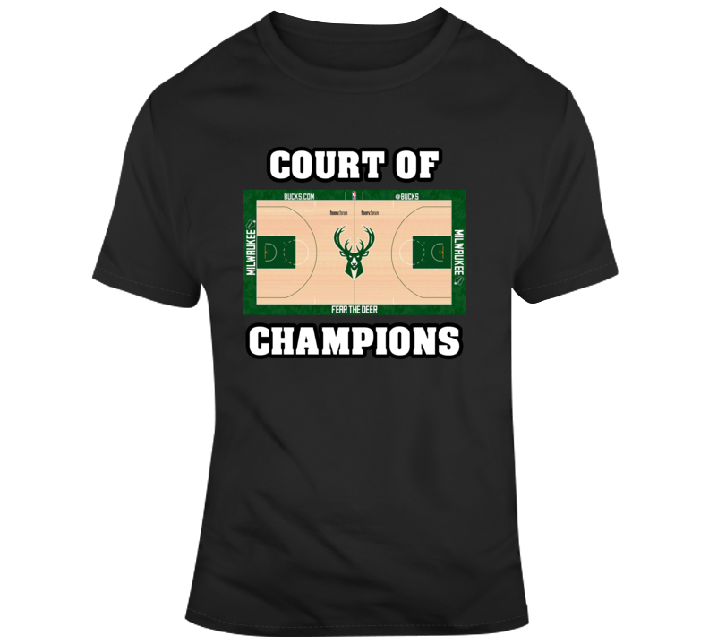 Milwaukee Bucks Home Court Fiserv Forum Arena Court Of Champions T Shirt