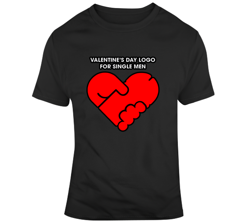 Funny Valentines Day Logo Single Men Parody T Shirt