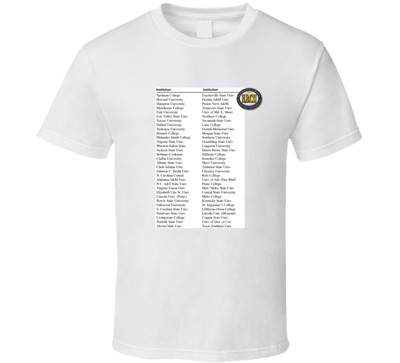Hbcu List Of Schools T Shirt Hbcu List Of Schools T Shirt