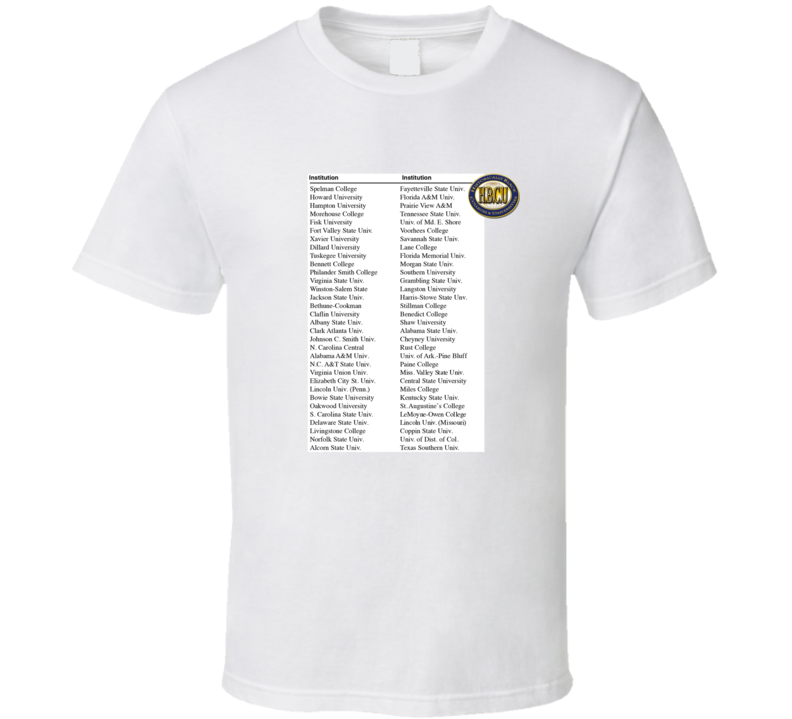 Hbcu List Of Schools T Shirt