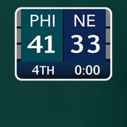 Philadelhia Eagles Vs New England Patriots Score T-shirt 33376215