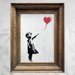 Bansky Girl With The Balloon Destructs Painting T Shirt 34954236