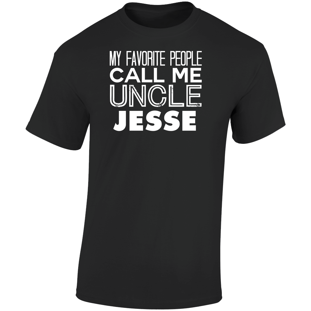 My Favourite People Call Me Uncle Jesse Cool Relative  Retro Graphic Unisex Soft Cotton Black T Shirt