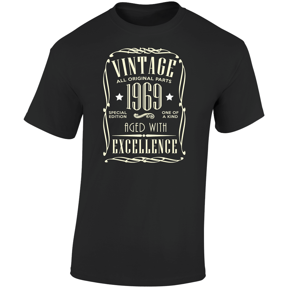 1969 Retro Graphic Unisex Soft Cotton Black T Shirt 1969 Retro Graphic Unisex Soft Cotton Black T Shirt