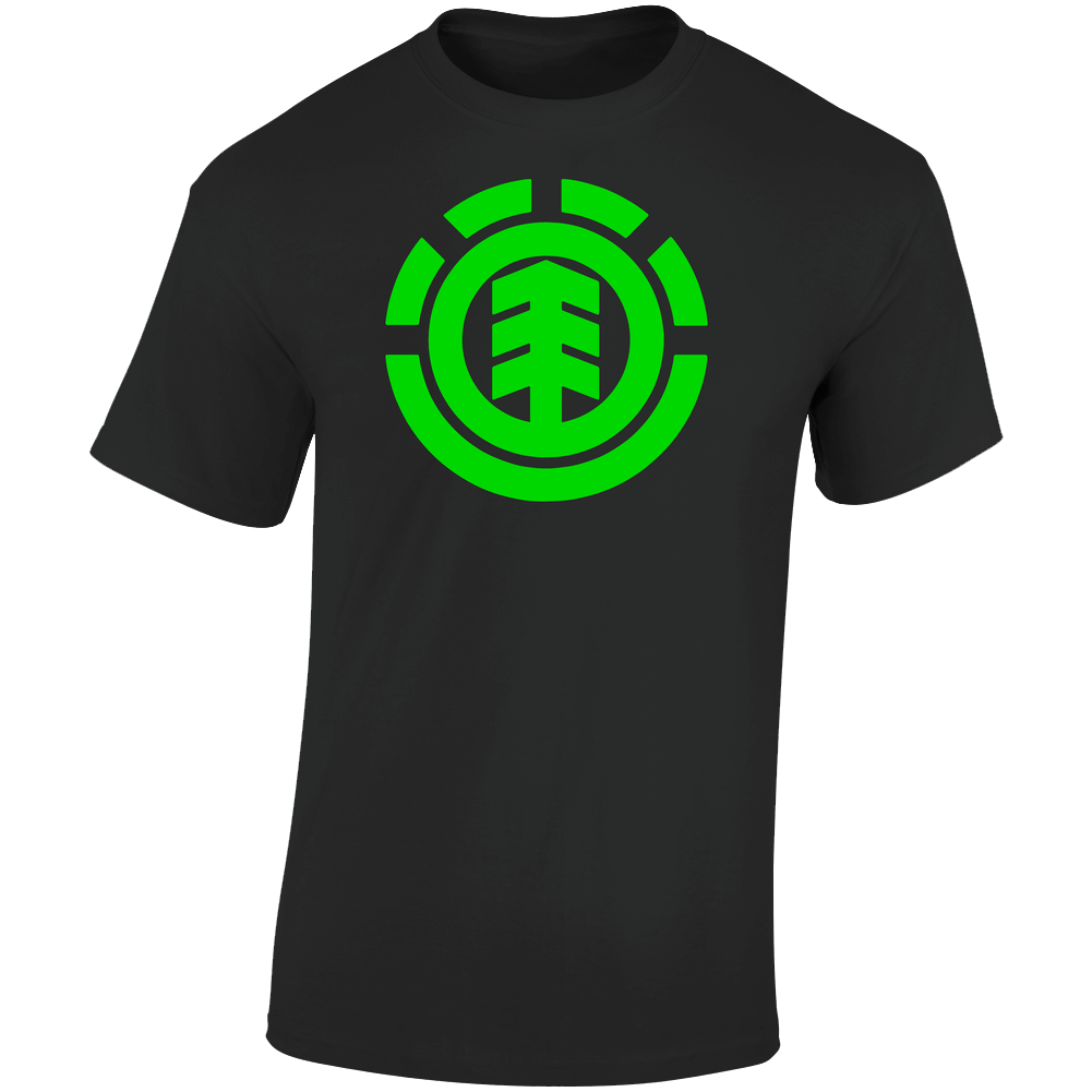 Element Green Logos Black Retro Graphic Unisex Soft Cotton Black T Shirt Element Green Logos Black Retro Graphic Unisex Soft Cotton Black T Shirt