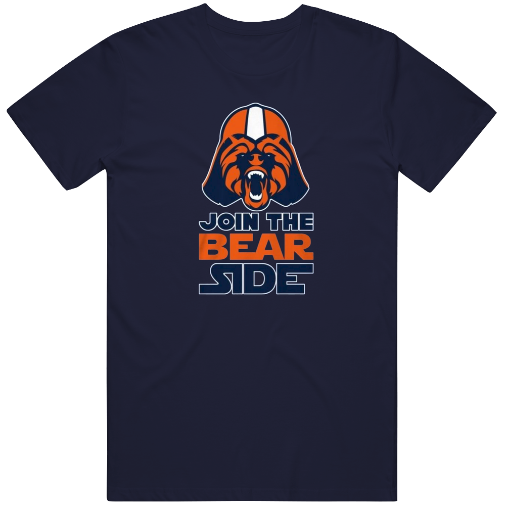 Join The Bear Side Star Wars Parody Ultimate Chicago Bears Fan Vintage Classic Navy Blue Unisex Soft Cotton tee T Shirt Join The Bear Side Star Wars Parody Ultimate Chicago Bears Fan Vintage Classic Navy Blue Unisex Soft Cotton tee T Shirt
