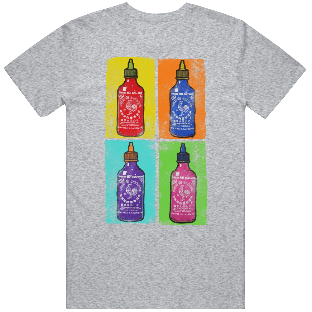 Sriracha Hot Sauce Andy Warhol Roi Guava Juice Youtuber Challenge Fan Classic Television Tv Show Unisex Soft Cotton tee T Shirt Sriracha Hot Sauce Andy Warhol Roi Guava Juice Youtuber Challenge Fan Classic Television Tv Show Unisex Soft Cotton tee T Shirt