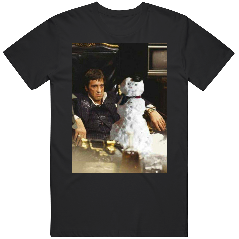Scarface Snowman Tony Montana Mens Size Large Unisex Soft Cotton tee T Shirt Scarface Snowman Tony Montana Mens Size Large Unisex Soft Cotton tee T Shirt