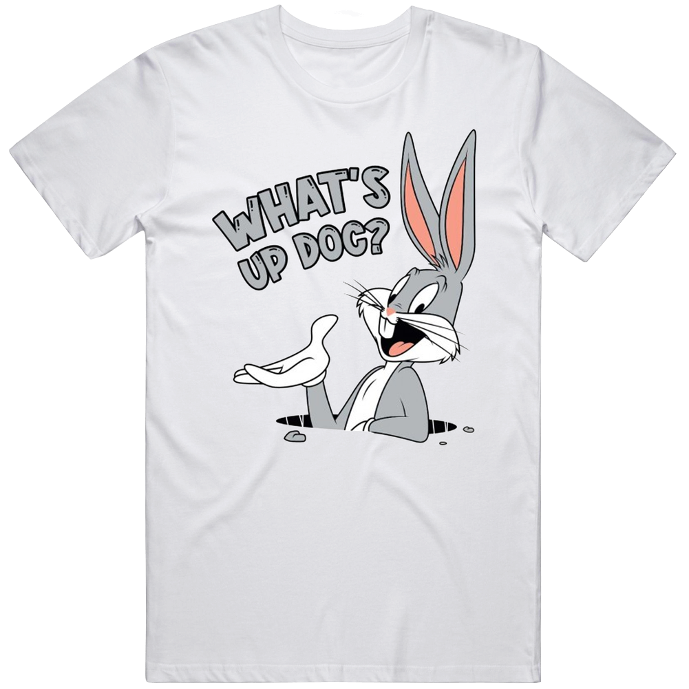Whats Up Doc Funny Bugs Bunny Mens Size Large White Unisex Soft Cotton tee T Shirt Whats Up Doc Funny Bugs Bunny Mens Size Large White Unisex Soft Cotton tee T Shirt