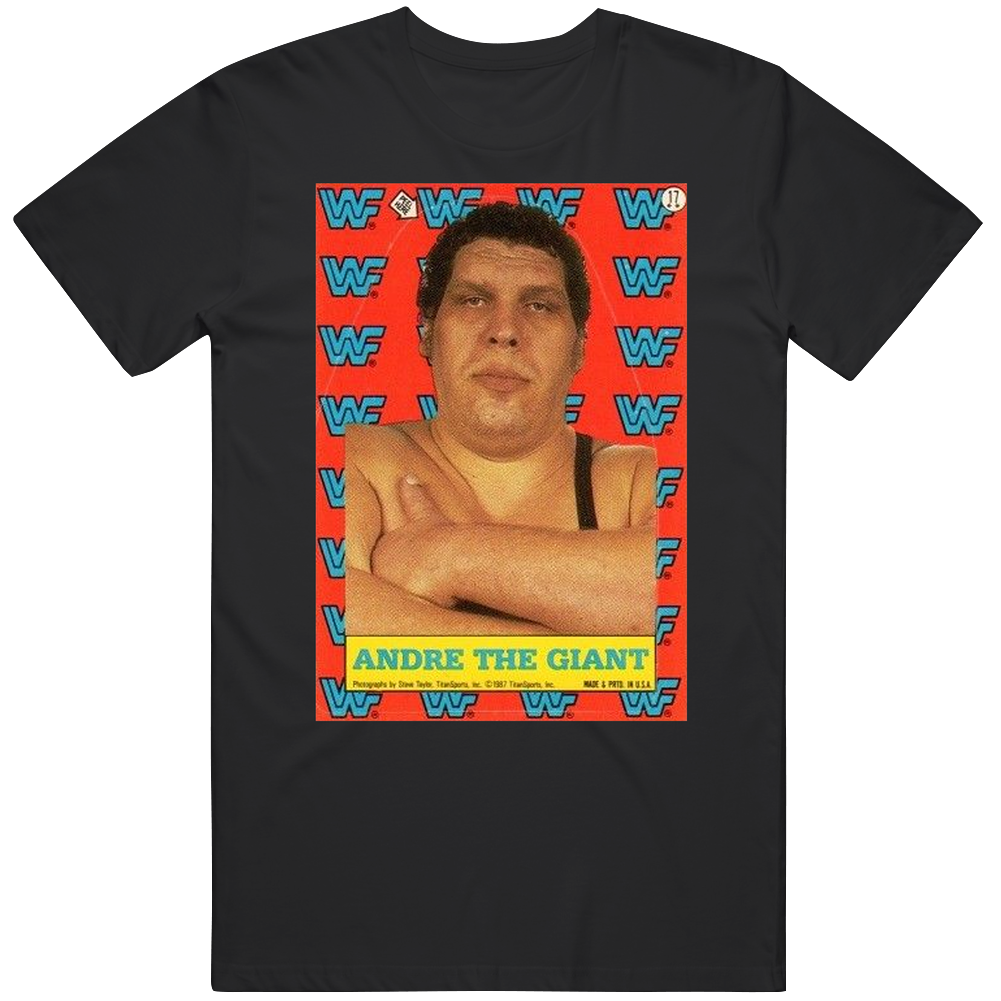 Andre The Giant 1987 Wwf Topps Wrestling Card Mens Soft Cotton Tee Unisex Soft Cotton tee T Shirt Andre The Giant 1987 Wwf Topps Wrestling Card Mens Soft Cotton Tee Unisex Soft Cotton tee T Shirt