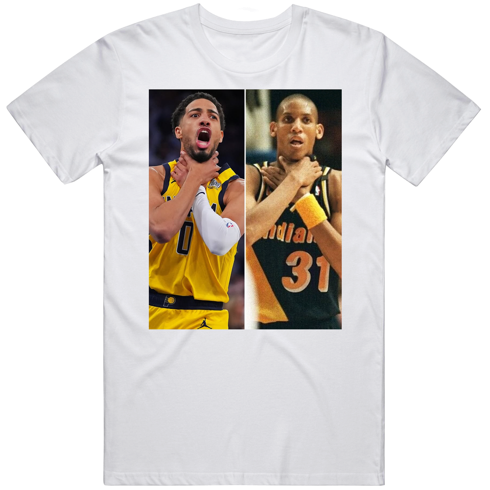 Tyrese Haliburton Reggie Miller Choke Gesture Fan Unisex Soft Cotton tee T Shirt Tyrese Haliburton Reggie Miller Choke Gesture Fan Unisex Soft Cotton tee T Shirt