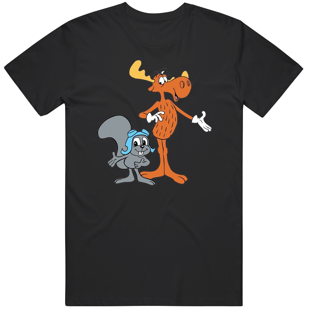 Rocky And Bullwinkle Retro Cartoon Character Unisex Soft Cotton tee T Shirt Rocky And Bullwinkle Retro Cartoon Character Unisex Soft Cotton tee T Shirt