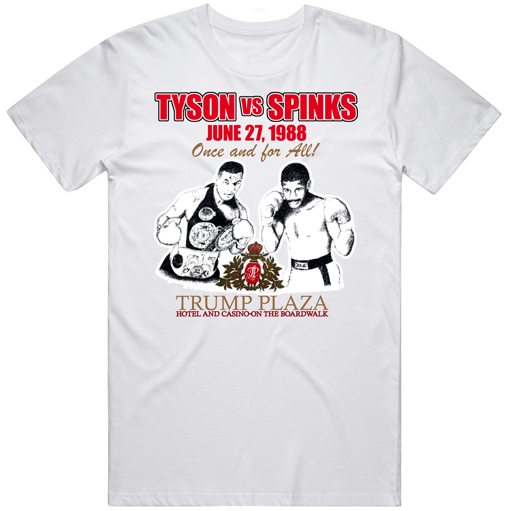 Mike Tyson Vs Michael Spinks Fight Unisex Soft Cotton tee T Shirt Mike Tyson Vs Michael Spinks Fight Unisex Soft Cotton tee T Shirt