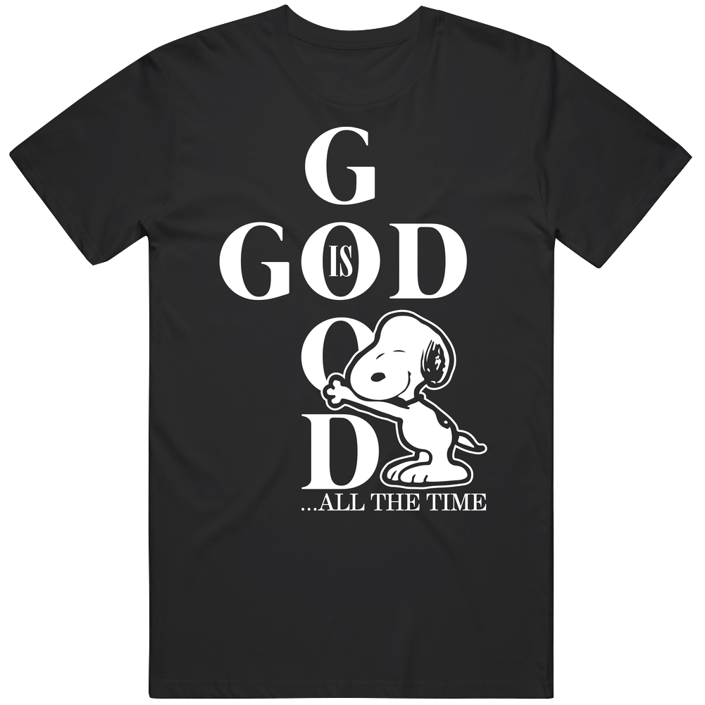 God Is Good Snoopy Mens Size Large Black Unisex Soft Cotton tee T Shirt God Is Good Snoopy Mens Size Large Black Unisex Soft Cotton tee T Shirt