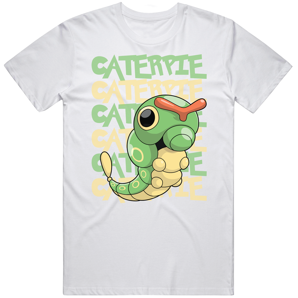 Caterpie Pokemon Love Heart Video Game Cartoon Fan Unisex Soft Cotton tee T Shirt