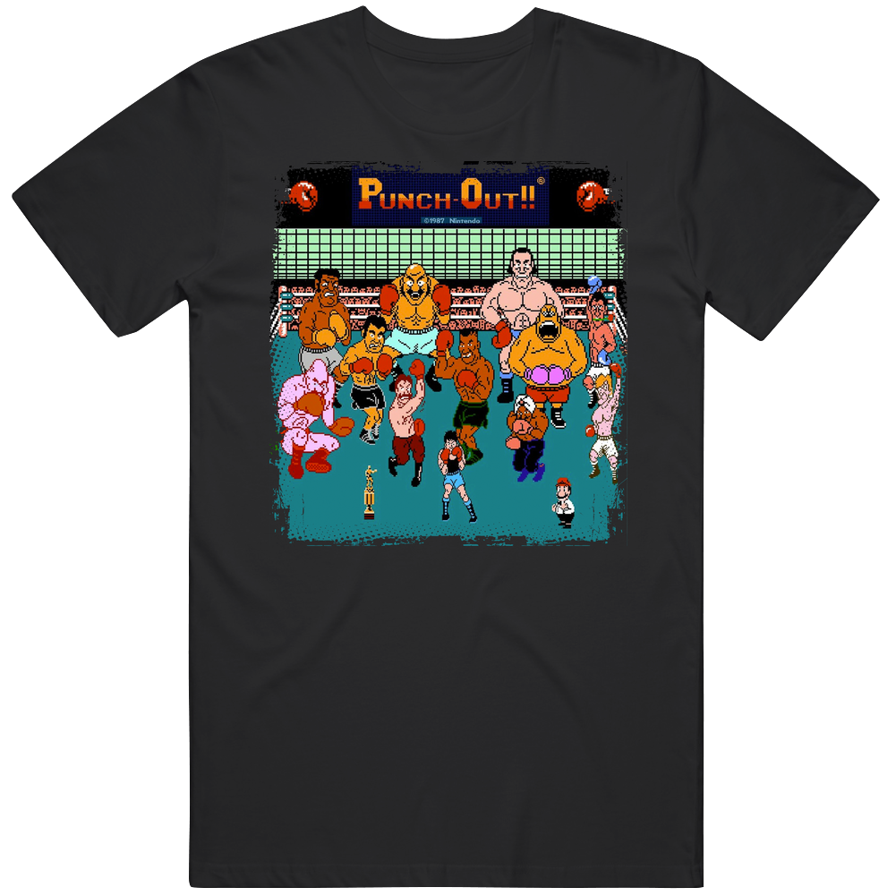 Mike Tyson's Punch Out Characters Retro Boxing Video Game Fan Unisex Soft Cotton tee T Shirt