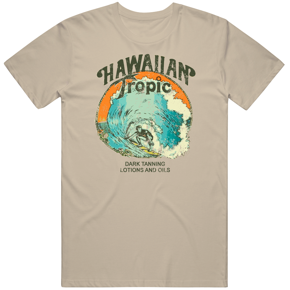 Hawaiian Tropic Dark Tanning Lotions And Oils Distressed Unisex Soft Cotton tee T Shirt