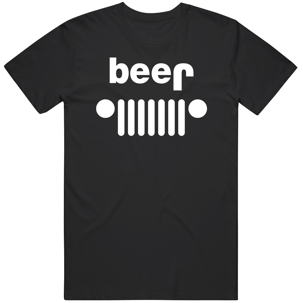 Beer Upside Down Jeep Logo Funny Parody Unisex Soft Cotton tee T Shirt