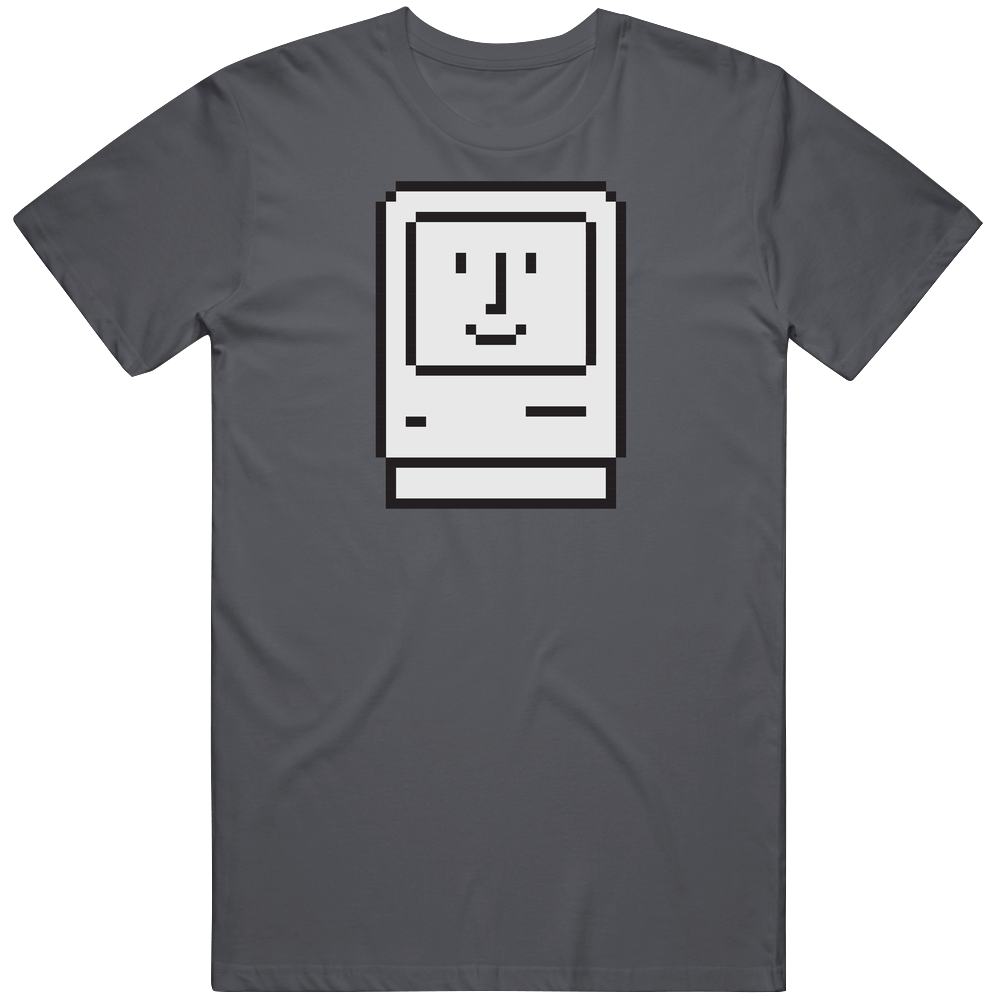 Happy Mac, T-Shirt, Apple, Macintosh, Icon, Techie, Computer, Technology  Unisex Soft Cotton tee T Shirt
