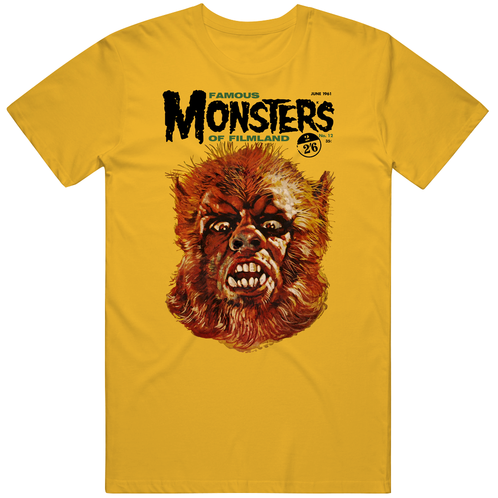 Famous Monsters Werewolf, T-Shirt, retro, 1950's, 1960's Unisex Soft Cotton tee T Shirt