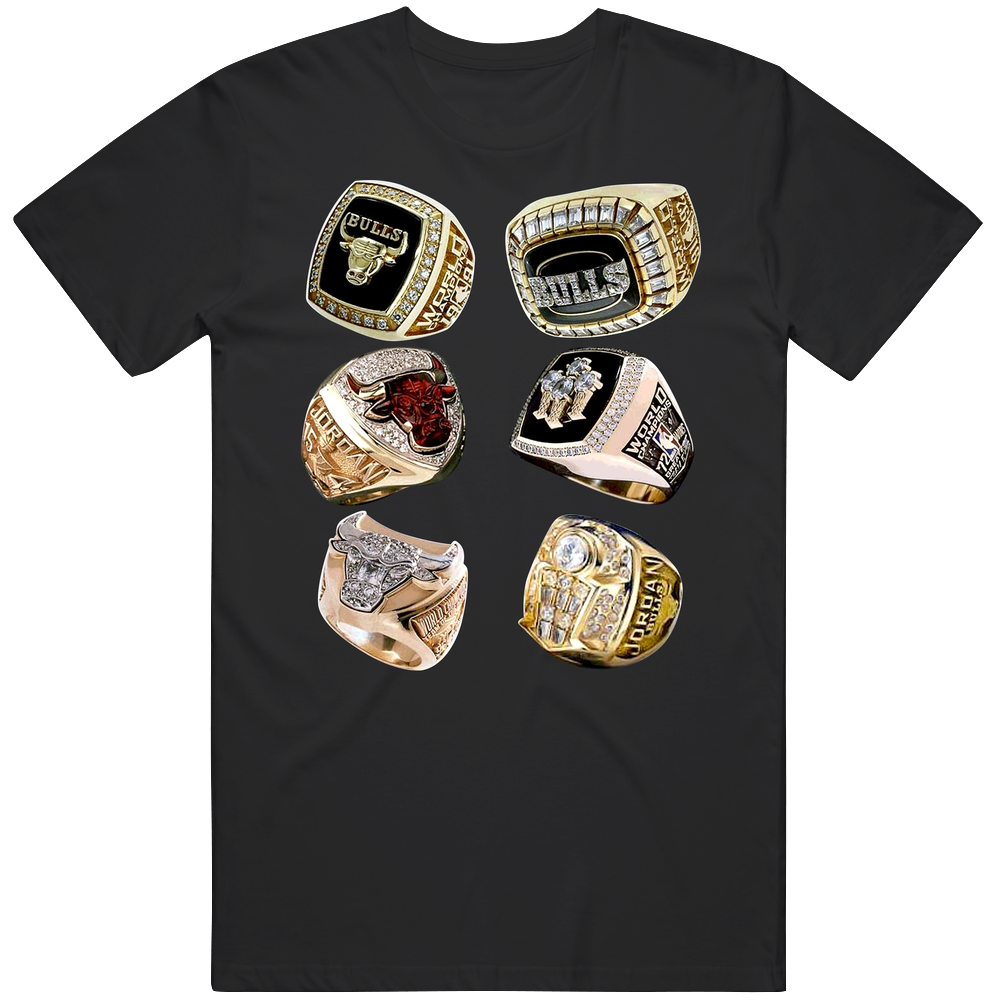 Michael Jordan Six Rings Chicago Basketball Dynasty Legend Unisex Soft Cotton tee T Shirt