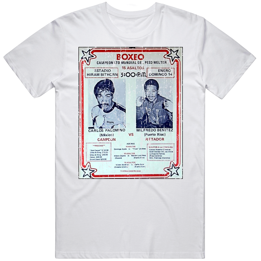 Carlos Palomino Vs Wilfredo Benitez Classic Boxing Vintage Unisex Classic Unisex Soft Cotton tee T Shirt Carlos Palomino Vs Wilfredo Benitez Classic Boxing Vintage Unisex Classic Unisex Soft Cotton tee T Shirt