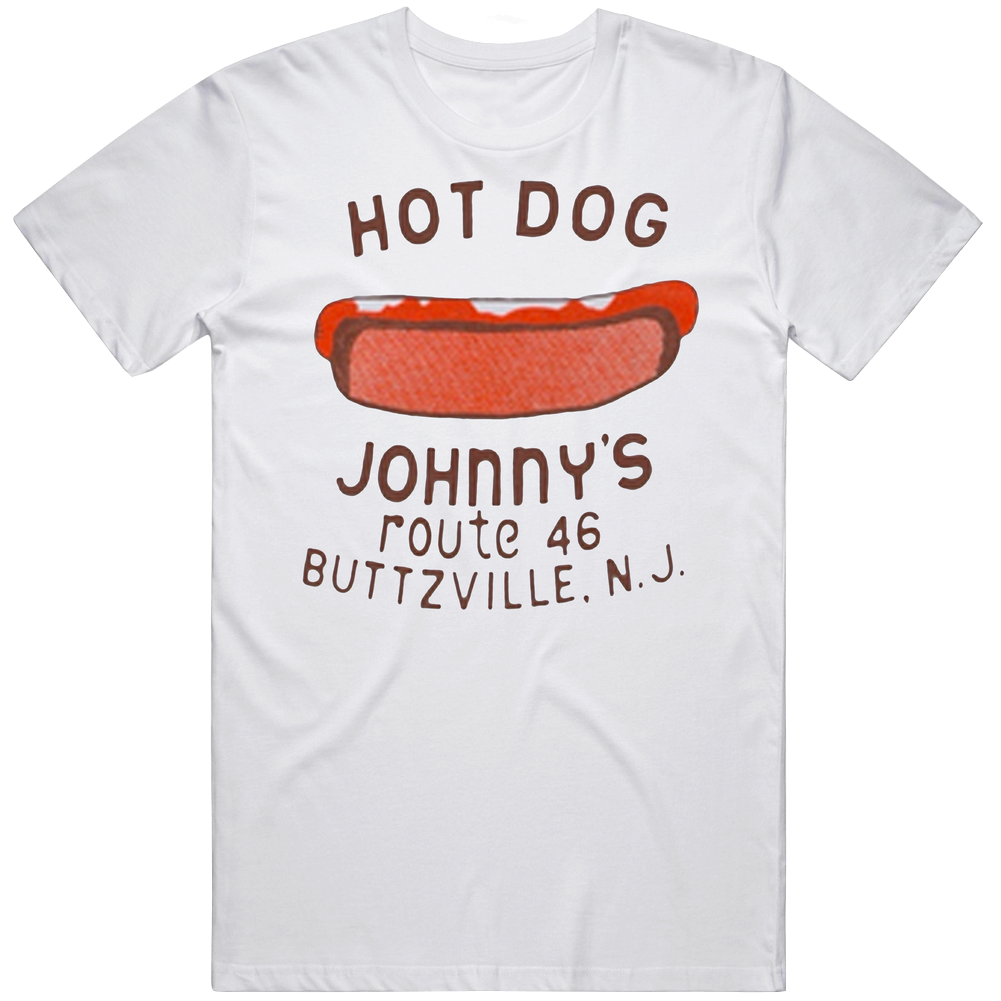 80s 90s Hot Dog Johnny's Buttzville New Jersey Unisex Soft Cotton tee T Shirt 80s 90s Hot Dog Johnny's Buttzville New Jersey Unisex Soft Cotton tee T Shirt