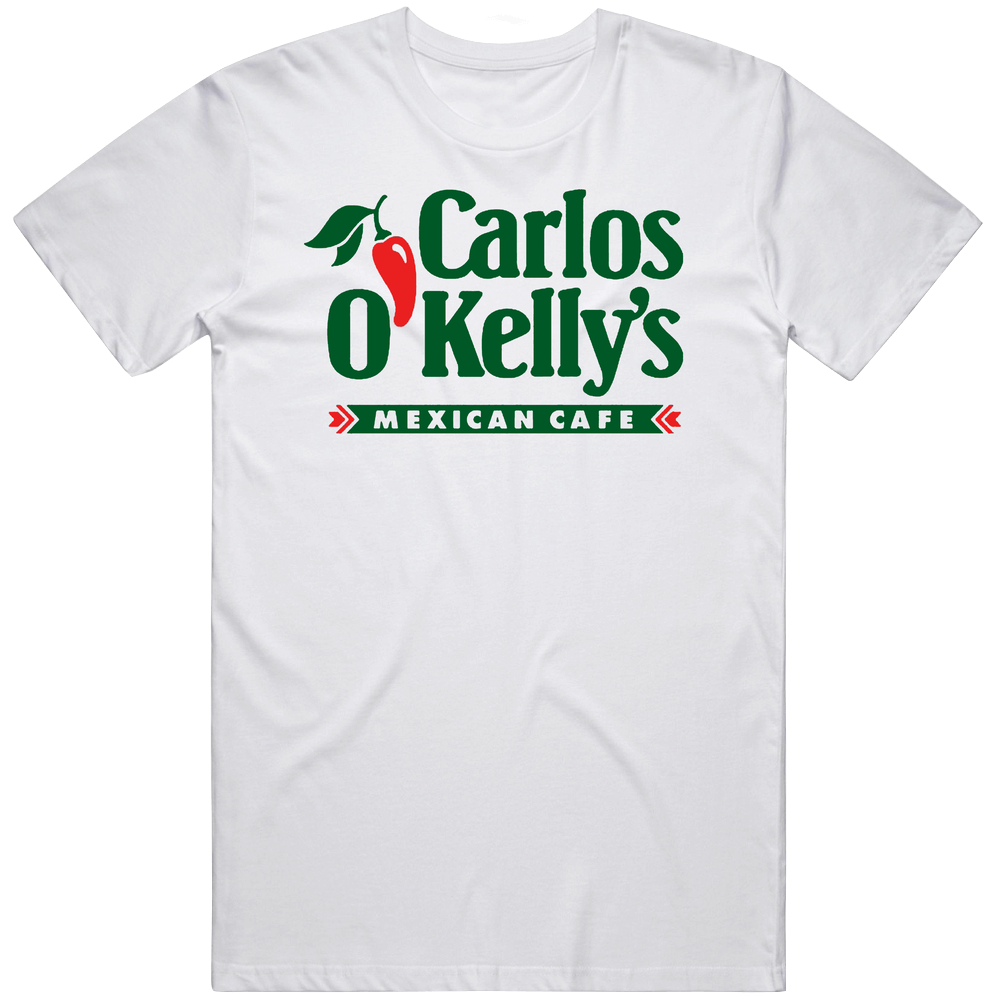 Carlos O'kelly's Mexican Cafe Tex Mex Grill Food Restaurant Logo Mens Size Large White Unisex Soft Cotton tee T Shirt Carlos O'kelly's Mexican Cafe Tex Mex Grill Food Restaurant Logo Mens Size Large White Unisex Soft Cotton tee T Shirt
