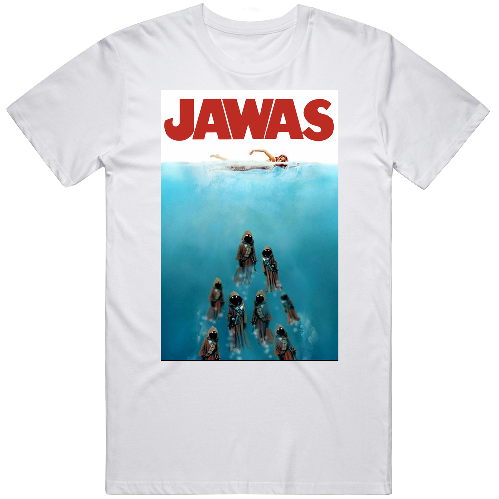 Jawas Jaws Mashup Parody Unisex Soft Cotton tee T Shirt Jawas Jaws Mashup Parody Unisex Soft Cotton tee T Shirt