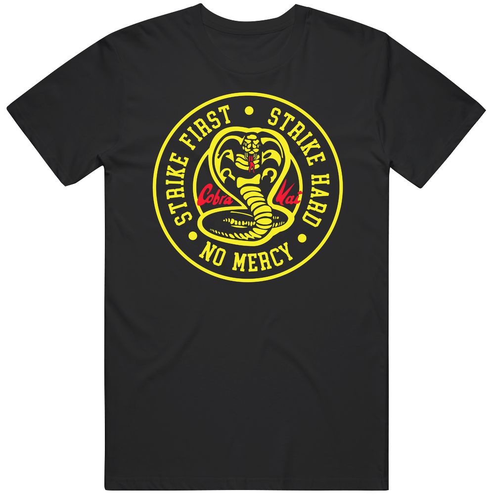 Cobra Kai Strike First Karate Kid Unisex Soft Cotton tee T Shirt Cobra Kai Strike First Karate Kid Unisex Soft Cotton tee T Shirt
