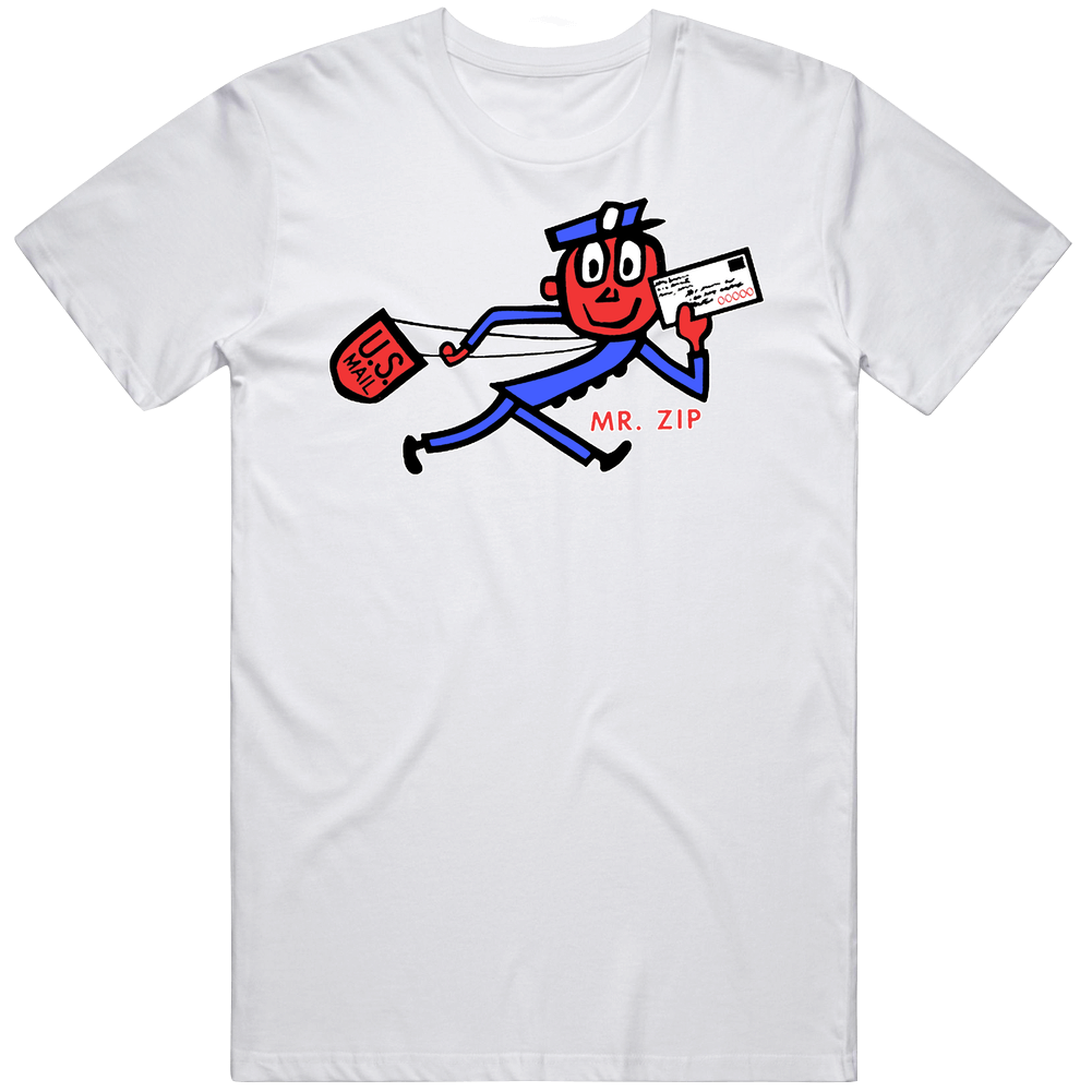 Mr Zip Us Postal Service Classic Mascot Unisex Soft Cotton tee T Shirt Mr Zip Us Postal Service Classic Mascot Unisex Soft Cotton tee T Shirt