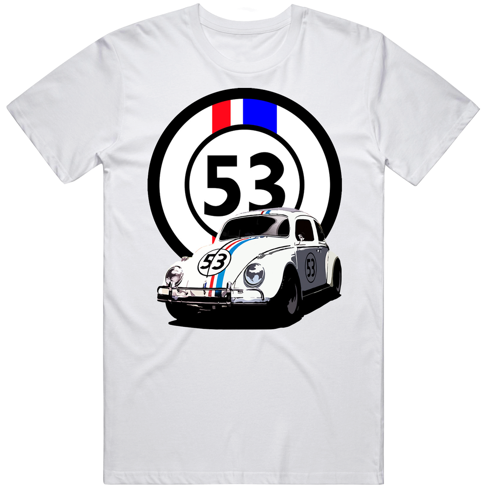 Herbie The Love Bug Movie Number 53 Plate Unisex Soft Cotton tee T Shirt Herbie The Love Bug Movie Number 53 Plate Unisex Soft Cotton tee T Shirt