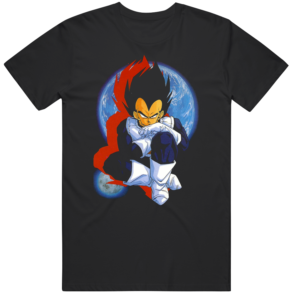 Dragon Ball Z Vegeta And The Moon Anime Manga Unisex Soft Cotton tee T Shirt Dragon Ball Z Vegeta And The Moon Anime Manga Unisex Soft Cotton tee T Shirt