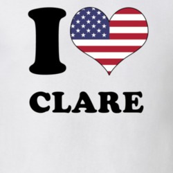 Clare St Lawrence County New York State I Love Heart USA T Shirt 5410150