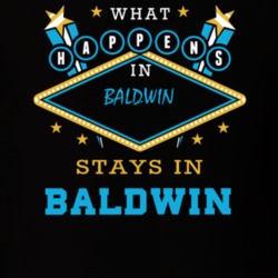 Baldwin Chemung County New York State What Happens In Stays In Parody T Shirt 5448004