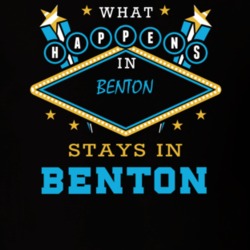Benton Yates County New York State What Happens In Stays In Parody T Shirt 5448033