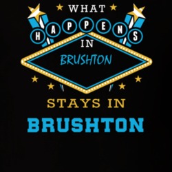 Brushton Franklin County New York State What Happens In Stays In Parody T Shirt 5448081