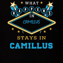 Camillus Onondaga County New York State What Happens In Stays In Parody T Shirt 5448100