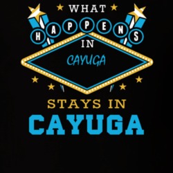 Cayuga Cayuga County New York State What Happens In Stays In Parody T Shirt 5448132