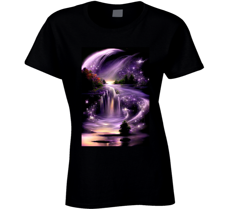 Purple Stars Ladies T Shirt