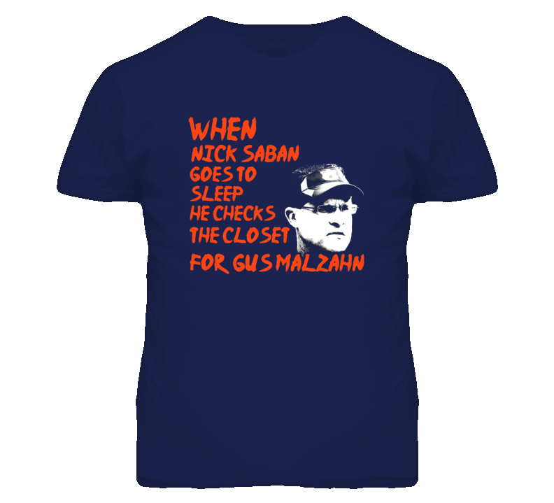 Nick Saban Checks Closet for Gus Malzahn Auburn Boogeyman Football T Shirt