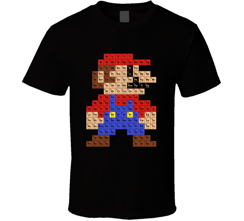 Super Mario Video Game Periodic Table Creative Cool T Shirt Super Mario Video Game Periodic Table Creative Cool T Shirt