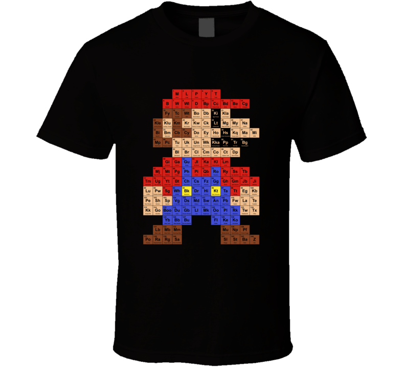 Super Mario Video Game Periodic Table Creative Cool T Shirt