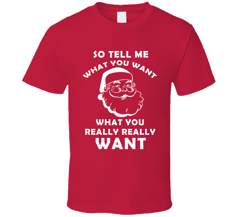 So Tell Me What You Really Want Funny Santa Claus Xmas Gift T Shirt