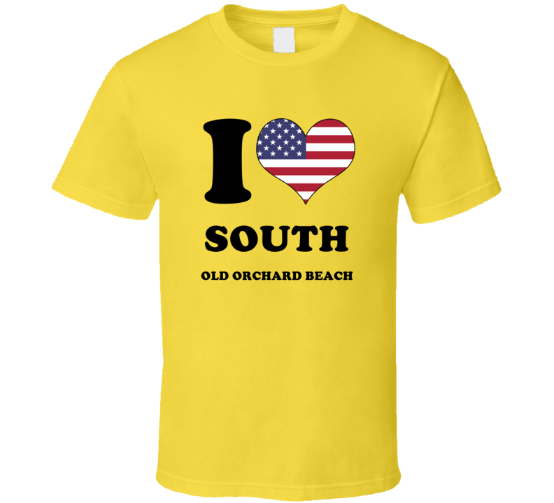 South Old Orchard Beach York Maine New England I Love Heart USA Flag T Shirt