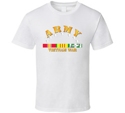 Army - Vietnam War w SVC Ribbons T Shirt 20615203