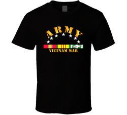 Army - Vietnam War w SVC Ribbons T Shirt 20615214