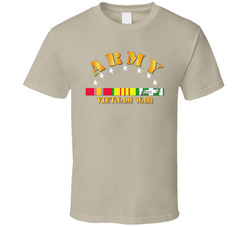 Army - Vietnam War w SVC Ribbons T Shirt 20615224