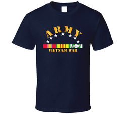Army - Vietnam War w SVC Ribbons T Shirt 20615258